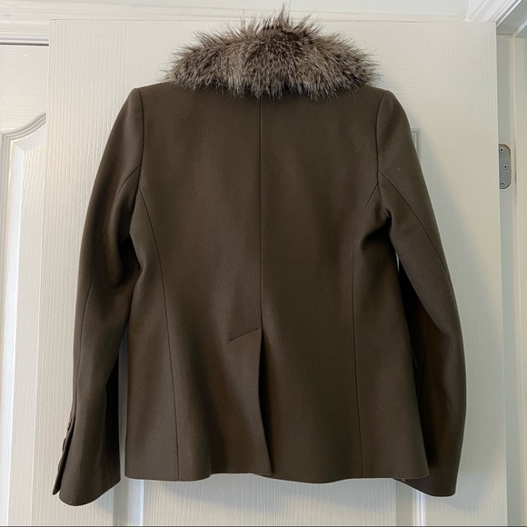 Club Monaco 80% Wool Olive Green Peacoat - Picture 5 of 8